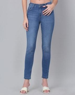 lightly washed skinny fit jeans