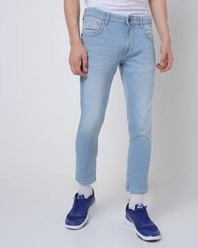 lightly washed skinny fit jeans