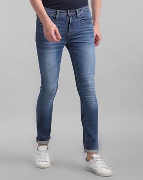 lightly washed skinny fit jeans