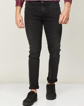 lightly washed skinny jeans