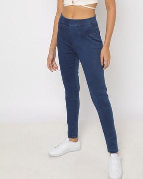 lightly washed skinny jeggings