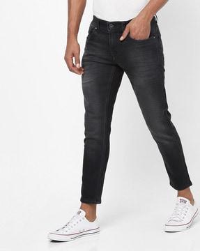 lightly washed slim fit jeans