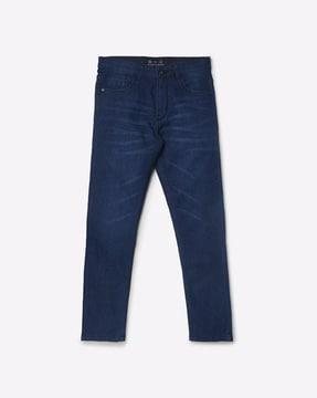 lightly washed slim fit jeans