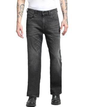 lightly washed slim fit jeans