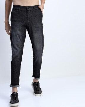 lightly washed slim fit jeans