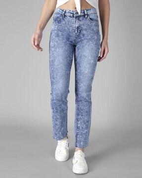 lightly washed slim fit jeans