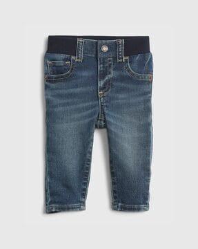 lightly washed slim fit jeans