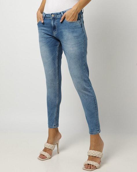 lightly washed slim fit jeans