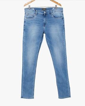 lightly washed slim fit jeans