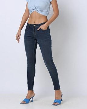 lightly washed slim fit jeans