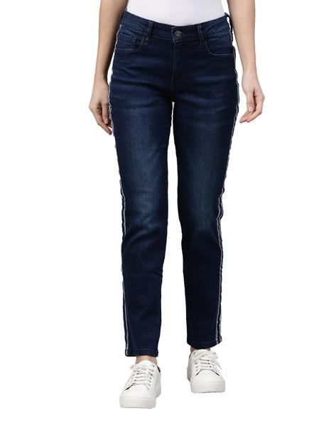 lightly washed slim fit jeans