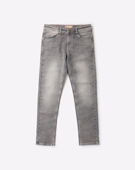 lightly washed slim fit jeans