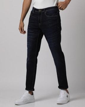 lightly washed slim fit jeans