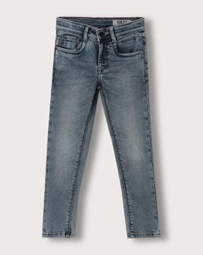 lightly washed slim fit jeans