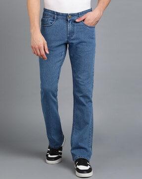 lightly washed slim fit jeans