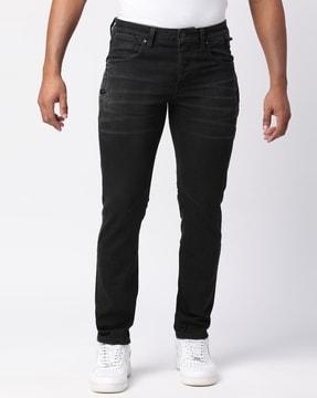 lightly washed slim fit jeans