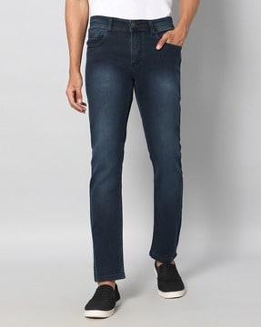 lightly washed slim fit jeans