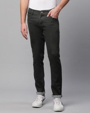 lightly washed slim fit jeans