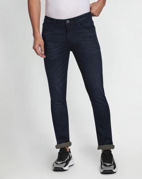 lightly washed slim fit jeans