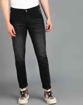 lightly washed slim fit jeans