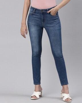 lightly washed slim fit jeans