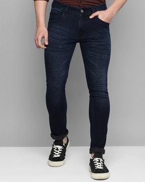 lightly washed slim fit jeans