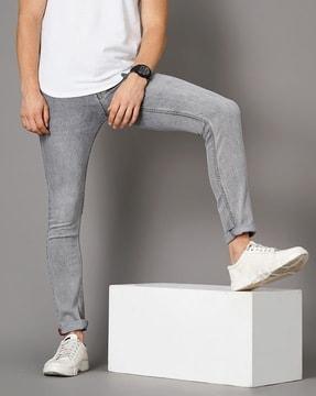 lightly washed slim fit jeans