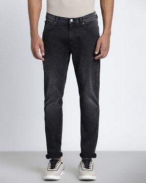 lightly washed slim fit jeans