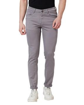 lightly washed slim fit jeans