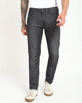 lightly washed slim fit jeans