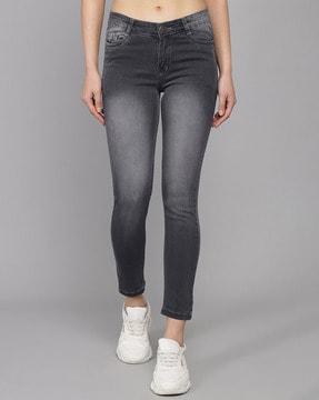 lightly washed slim jeans