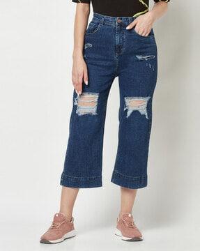 lightly washed straight fit jeans