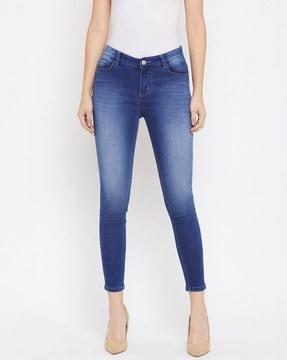 lightly-washed super skinny jeans