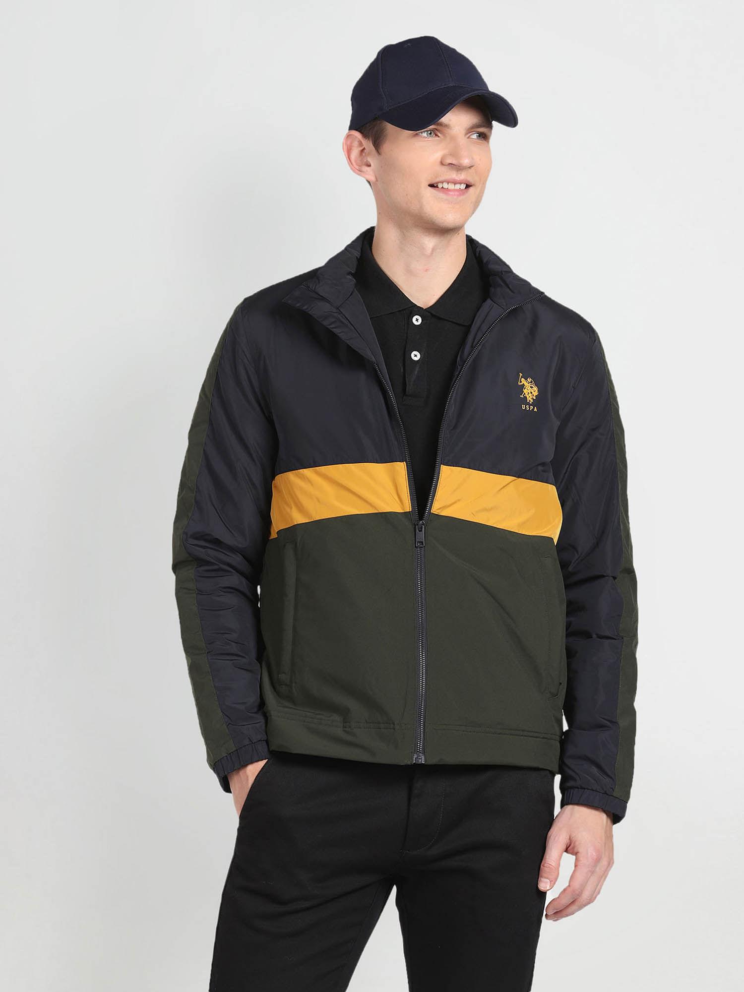 lightweight colour block jacket