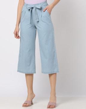 lightweight culottes with front tie-up