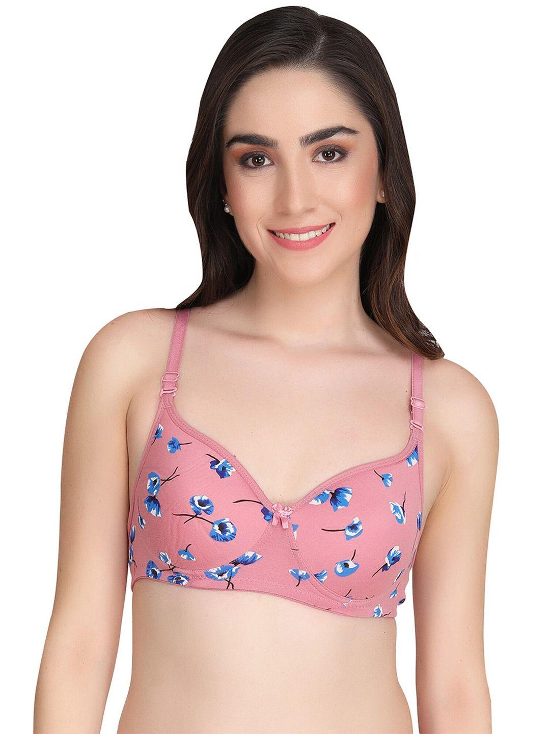 liigne floral printed full coverage lightly padded bra with all day comfort