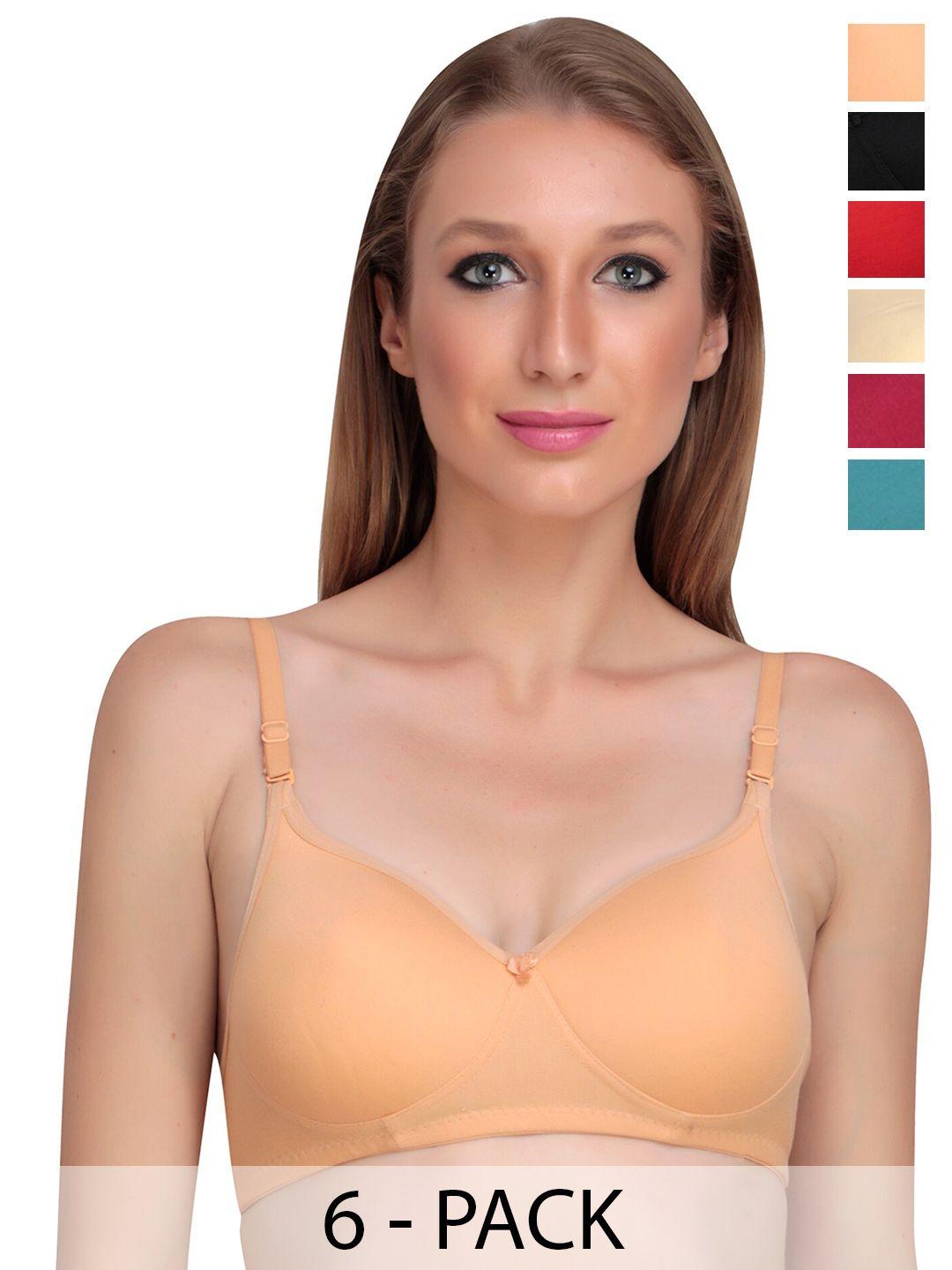 liigne pack of 6 full coverage everyday bra with all day comfort