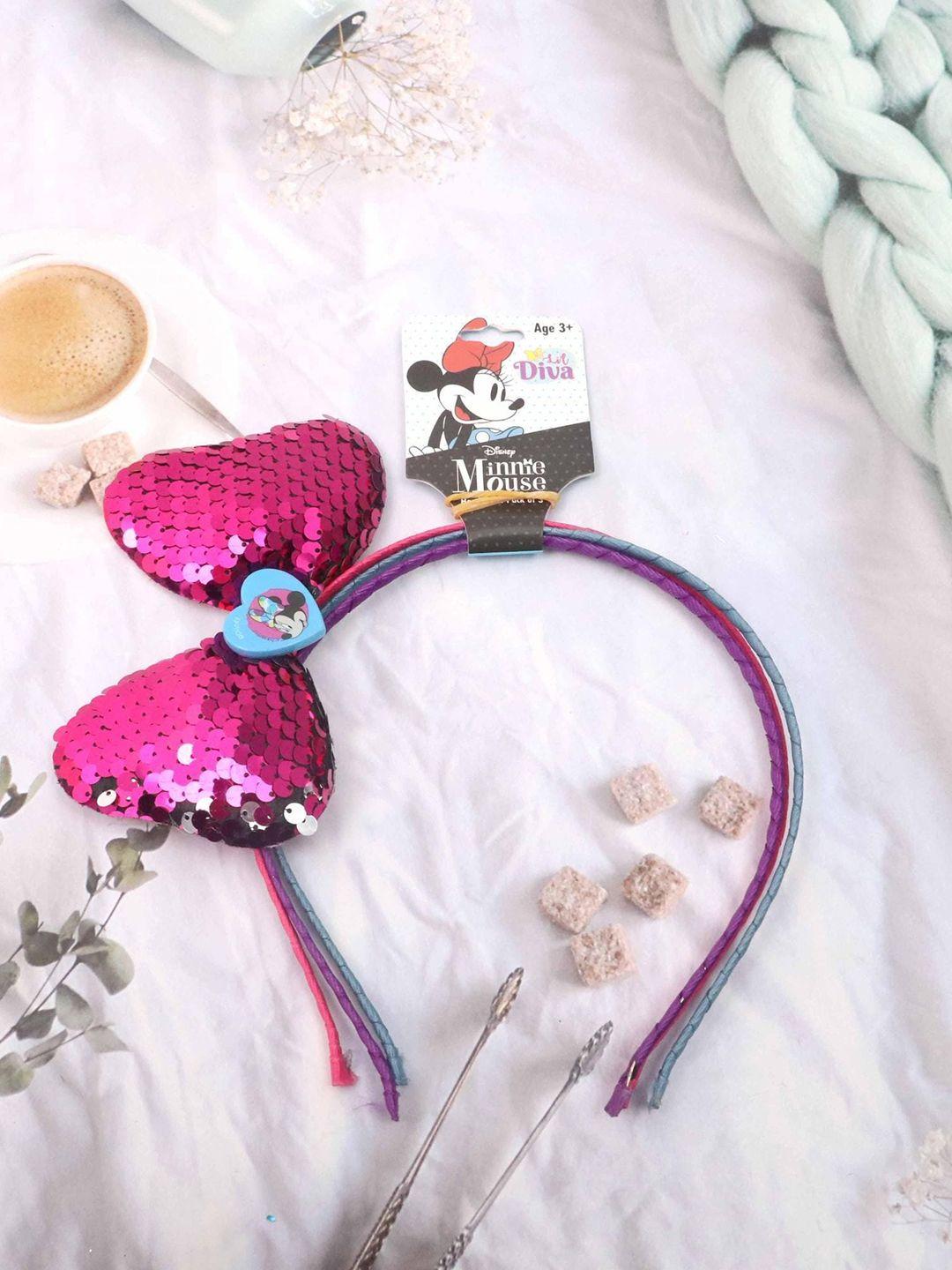 lil diva kids set of 3 minnie mouse embellished hairband