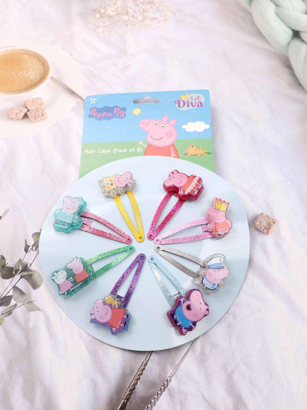 lil diva set of 8 peppa pig hair clips