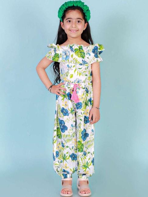 lil-drama-kids-green-&-white-floral-print-top-set