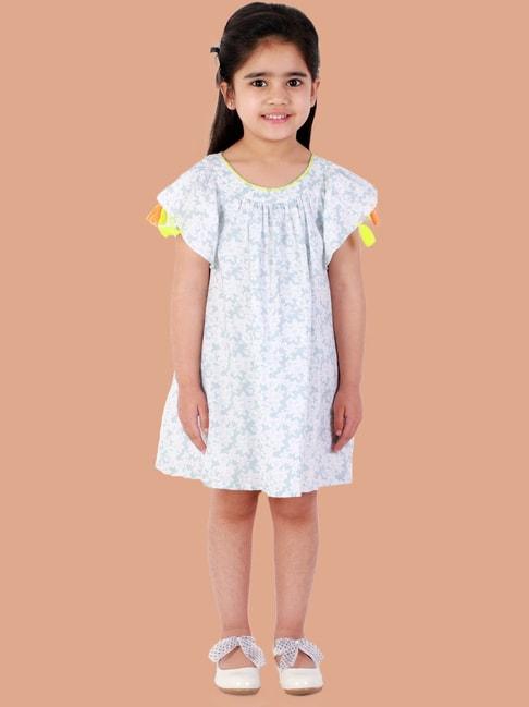 lil drama kids white floral print dress