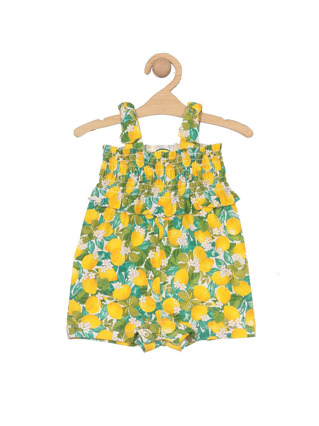 lil lollipop girls floral printed pure cotton rompers