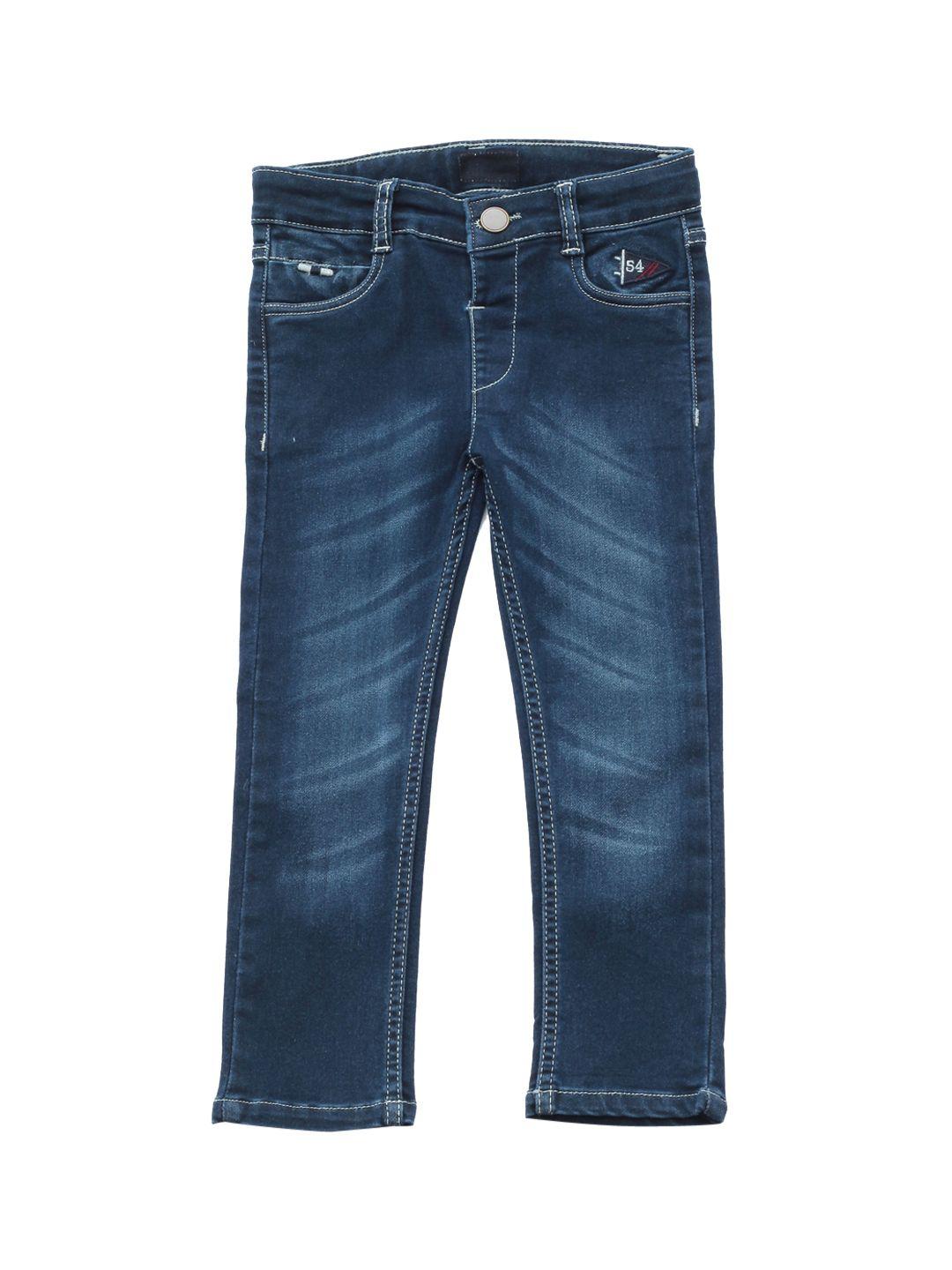 lil lollipop kids blue slim fit low distress cotton cropped jeans