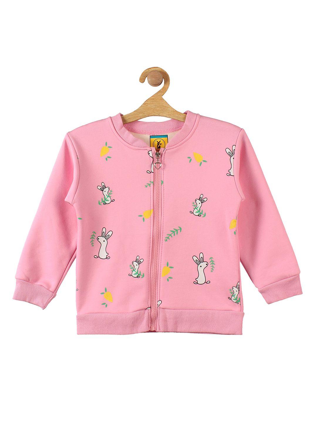 lil lollipop unisex kids pink rabbit printed fleece sweatshirt