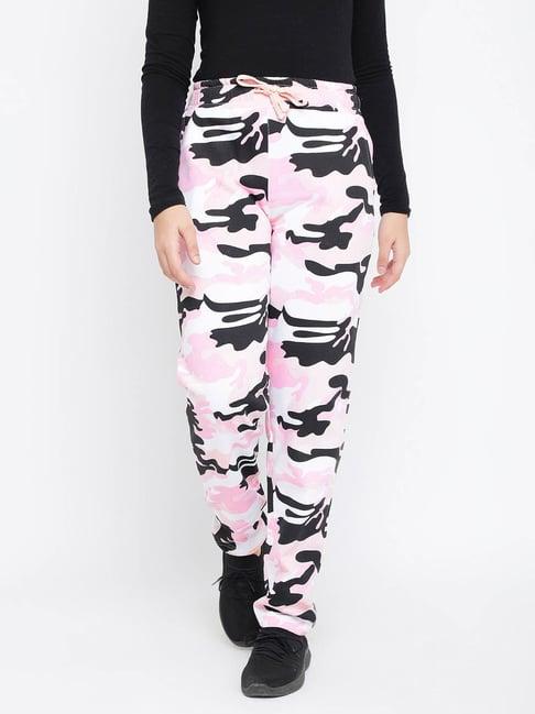 lil tomatoes kids pink & black camouflage trackpants
