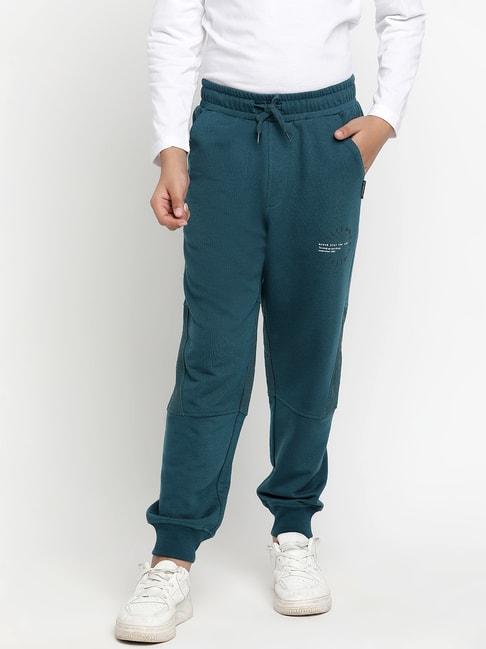 lil tomatoes kids teal printed joggers