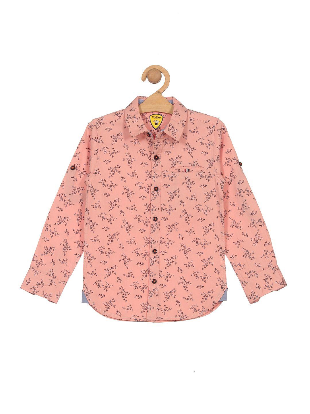 lil lollipop boys floral printed cotton casual shirt