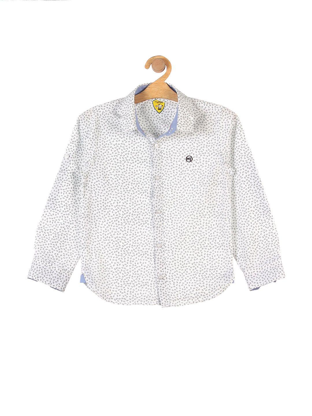 lil lollipop boys white floral printed casual shirt