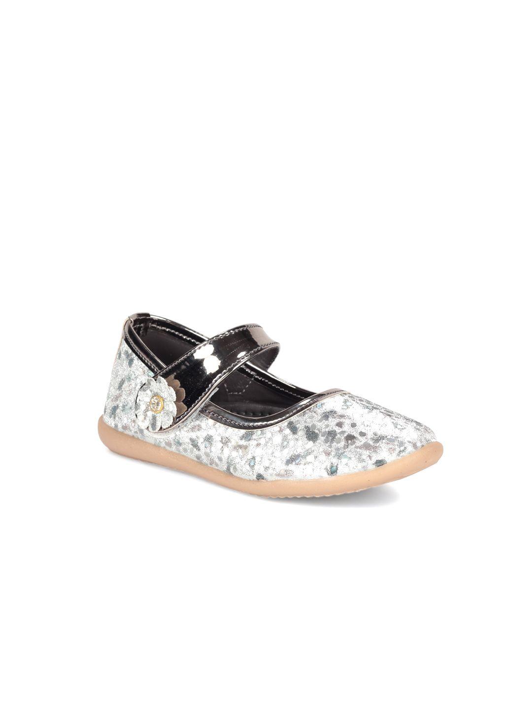 lil lollipop girls printed shimmered party ballerinas with velcro closure