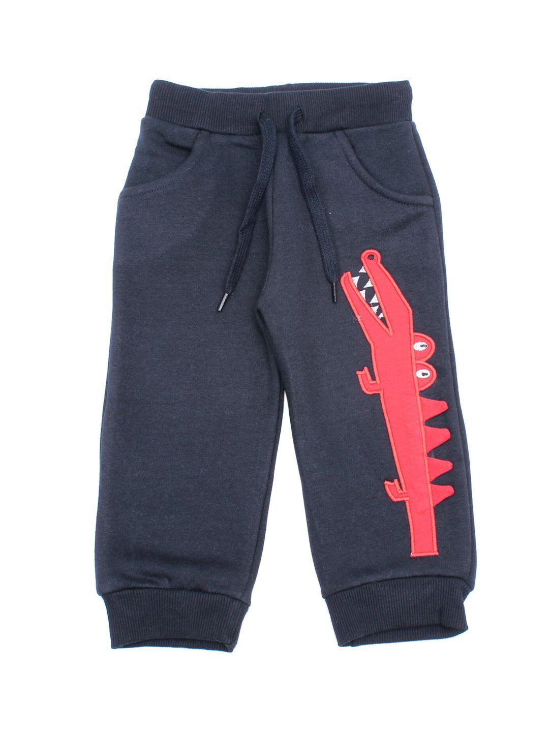 lil lollipop infant kids blue & red printed pure cotton joggers